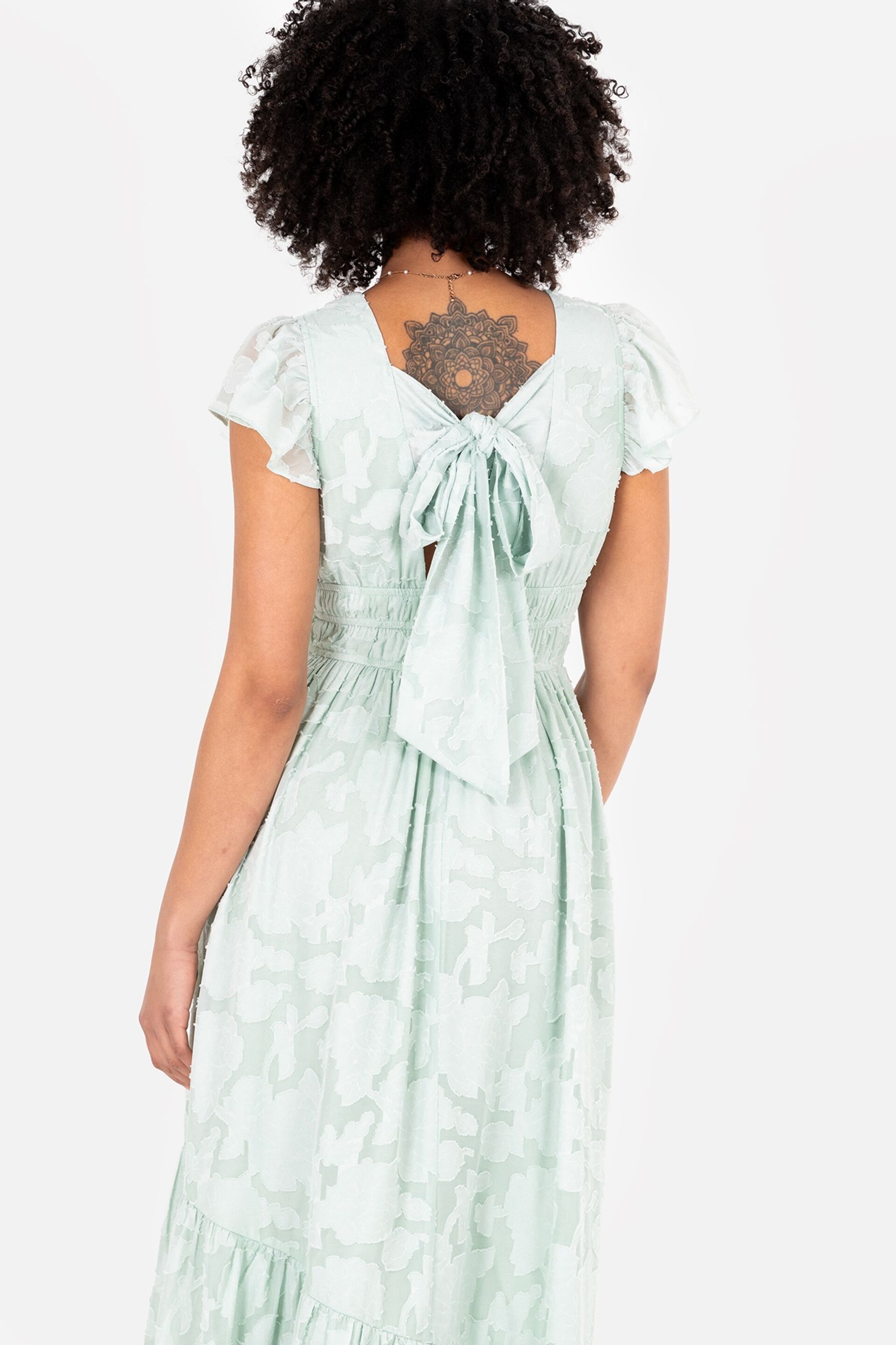 Lovedrobe Wrap Front Flutter Sleeve Maxi Dress - Image 4 of 5