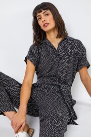 Roman Black Spot Print Collared Jumpsuit - Image 4 of 4