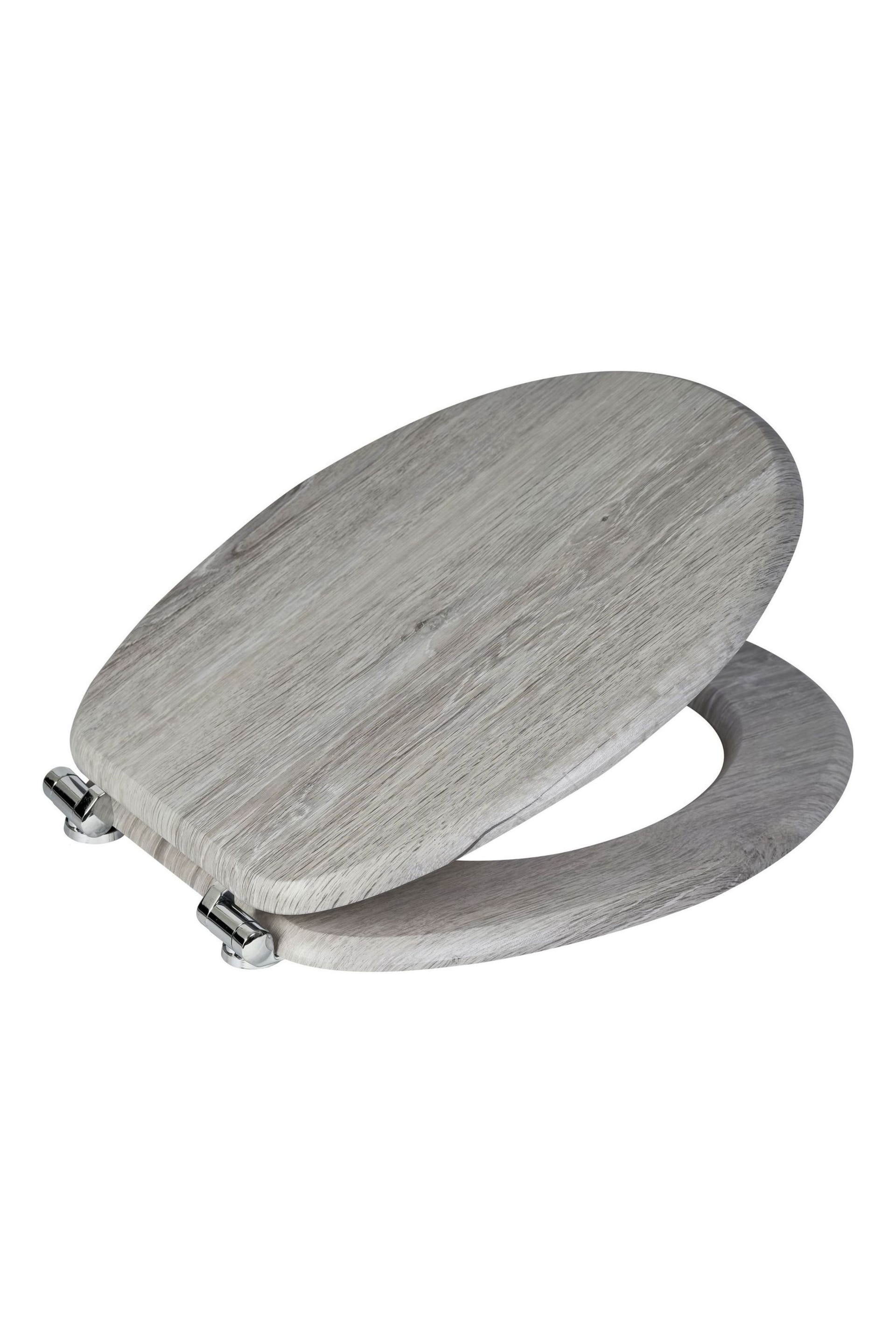 Showerdrape Grey Oak Norfolk Soft Close Wooden Toilet Seat - Image 1 of 2