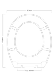 Showerdrape Grey Oak Norfolk Soft Close Wooden Toilet Seat - Image 2 of 2