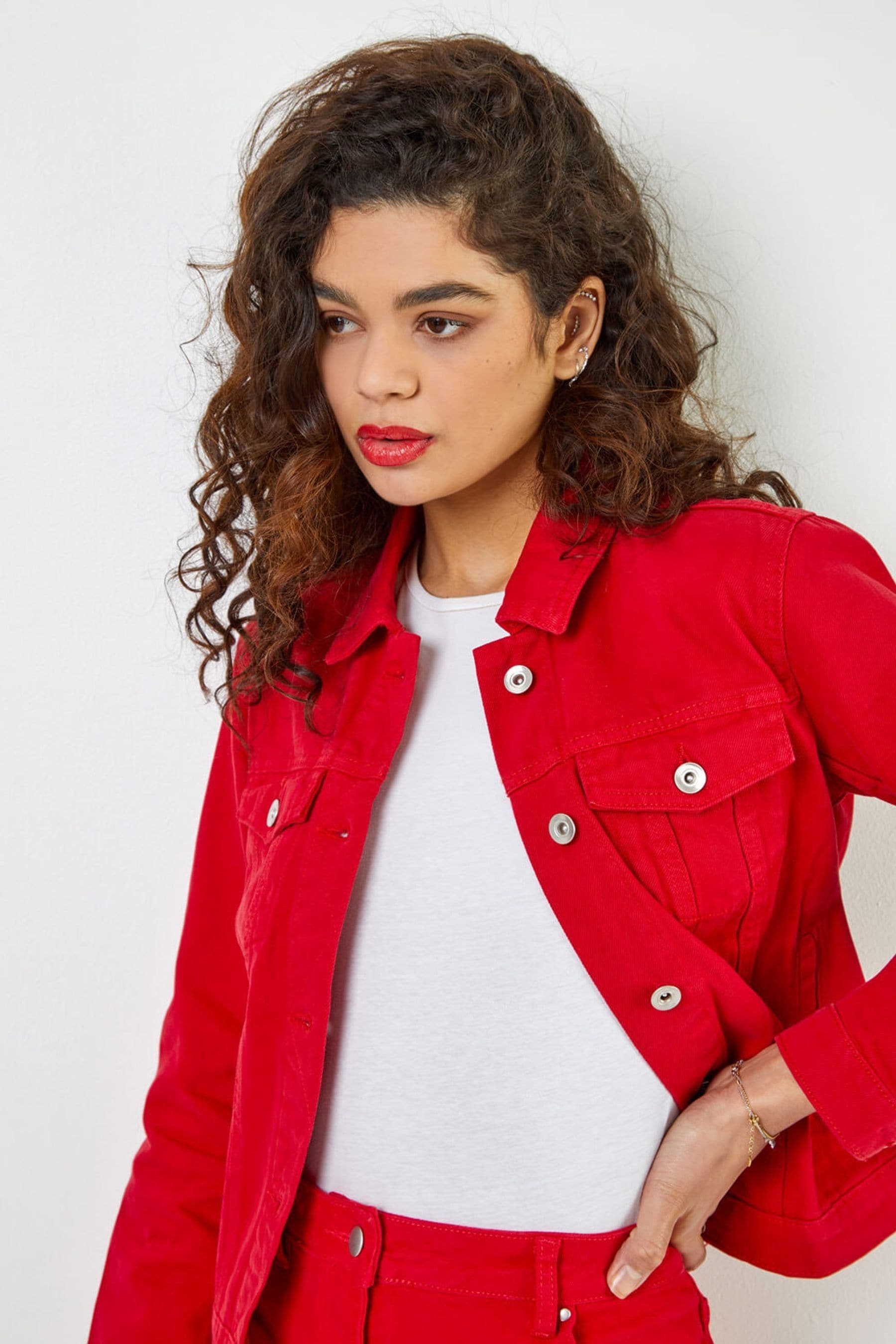 Buy Roman Red Denim Jacket from the Next UK online shop