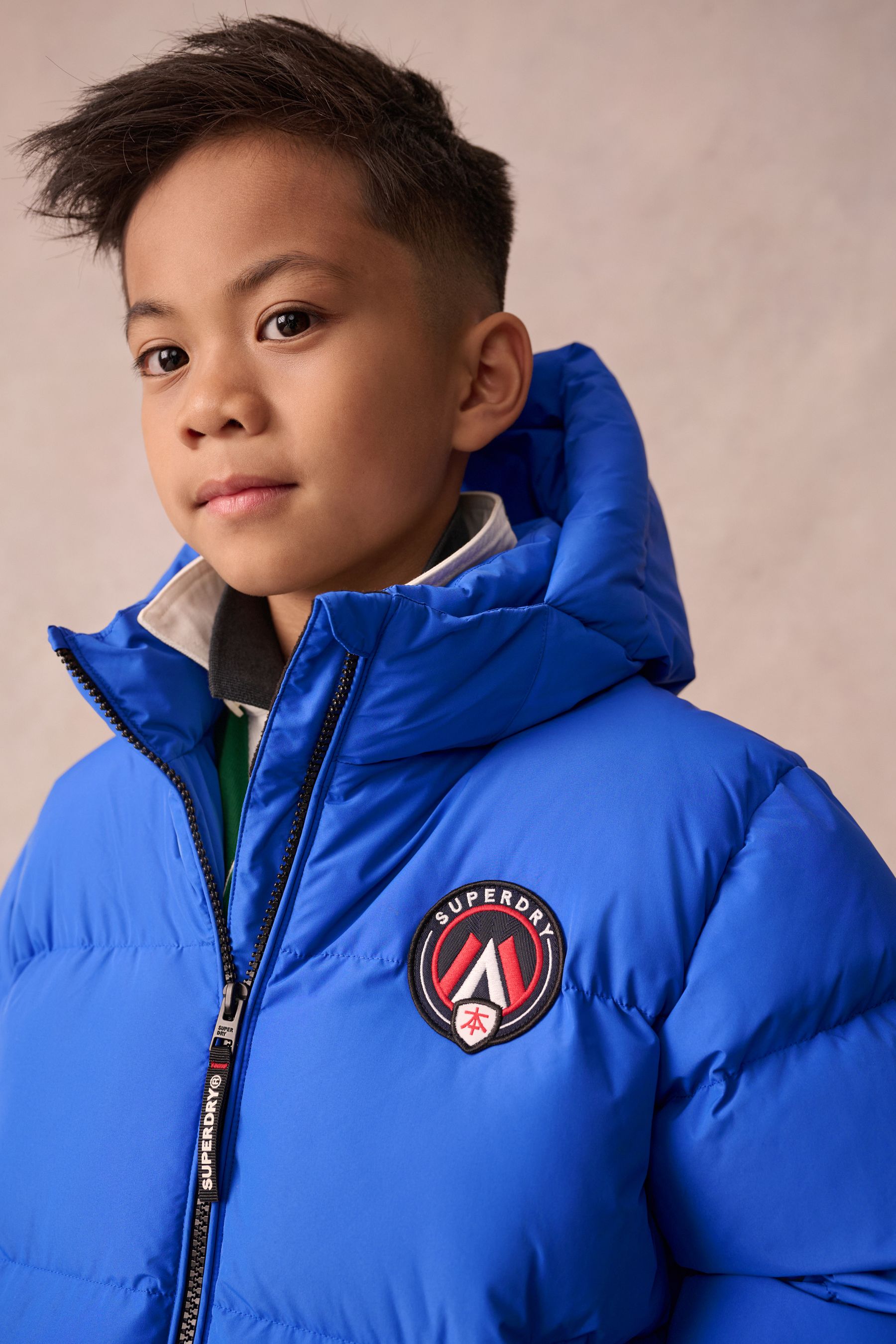 Buy Superdry Blue Sports Puffer Coat from the Next UK online shop