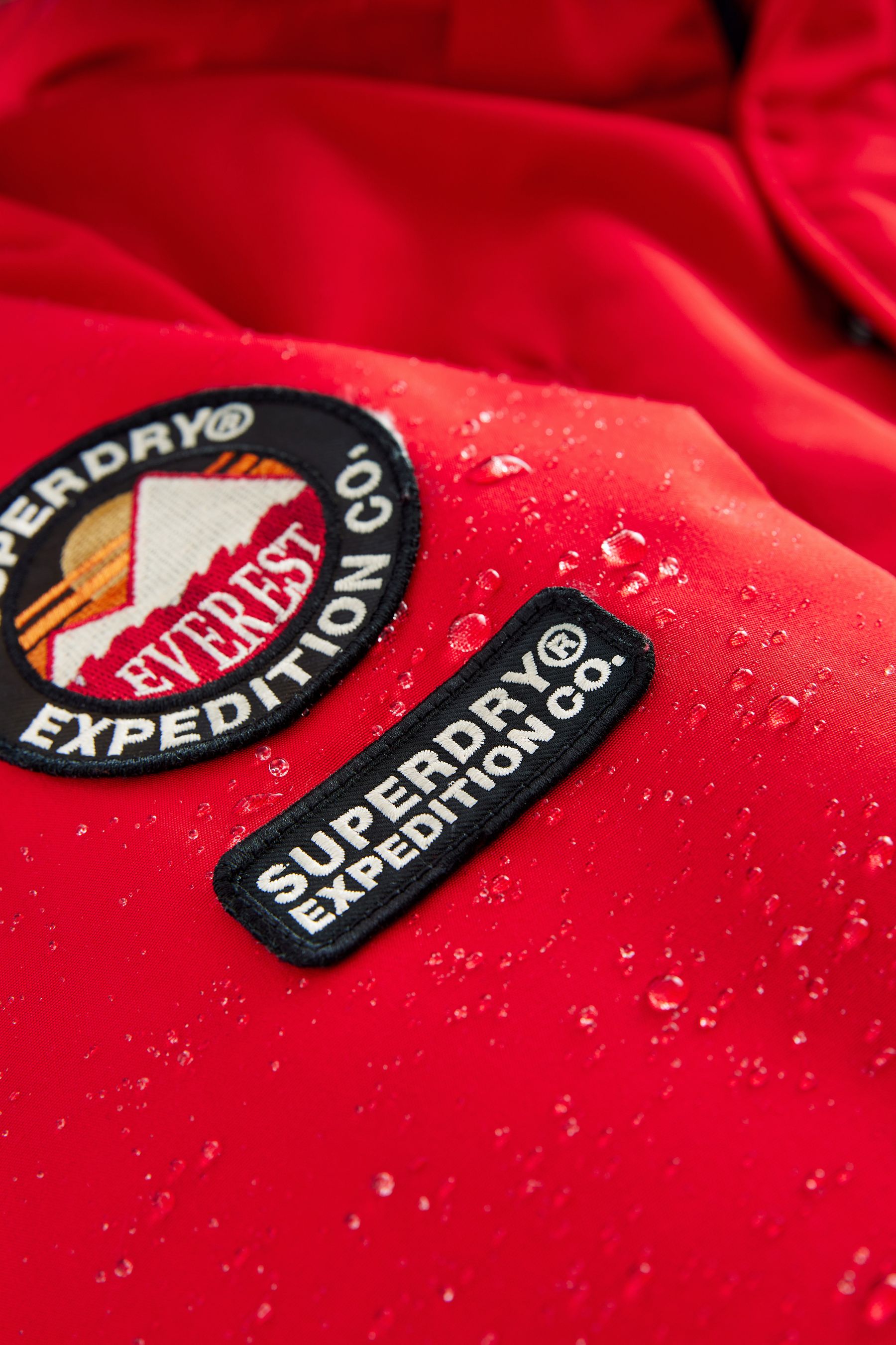 Superdry red coat mens store