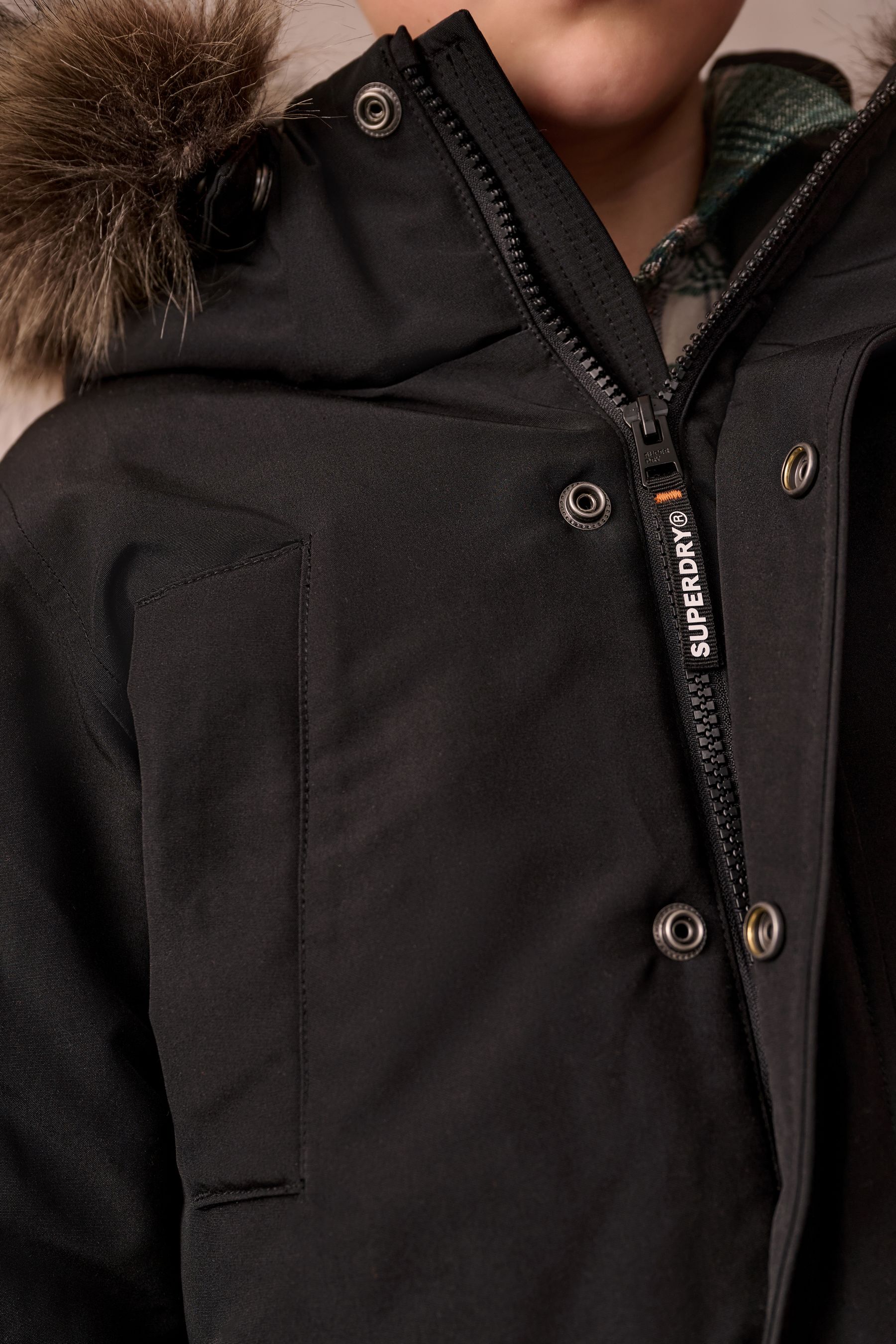 Superdry everest parka jacket black shop