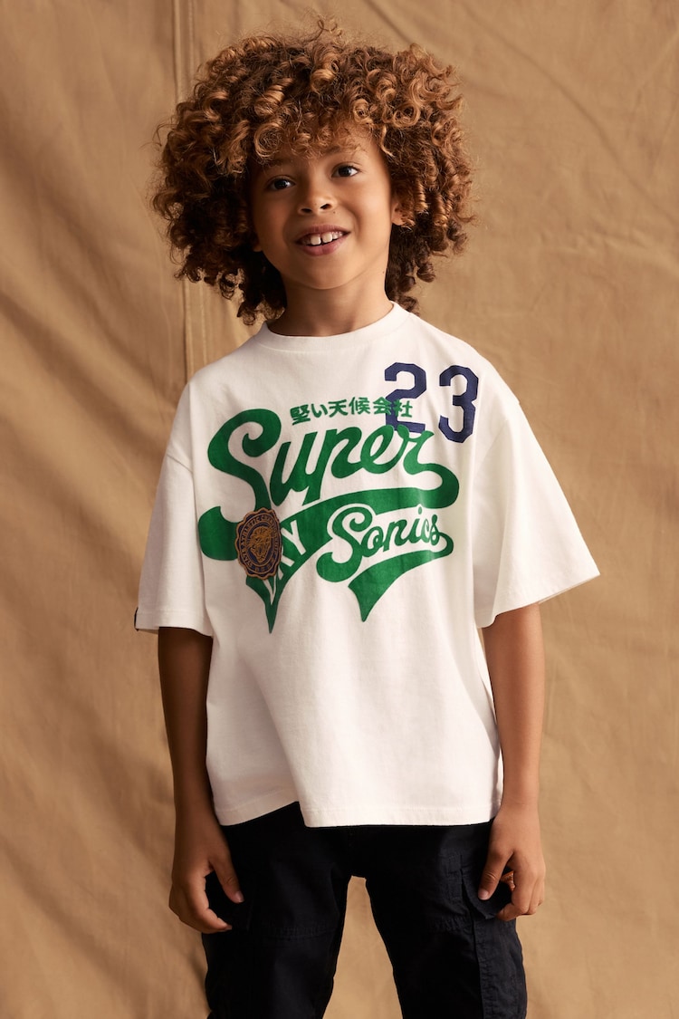 Superdry White Classic Vintage Logo Graphic T-Shirt - Image 1 of 9