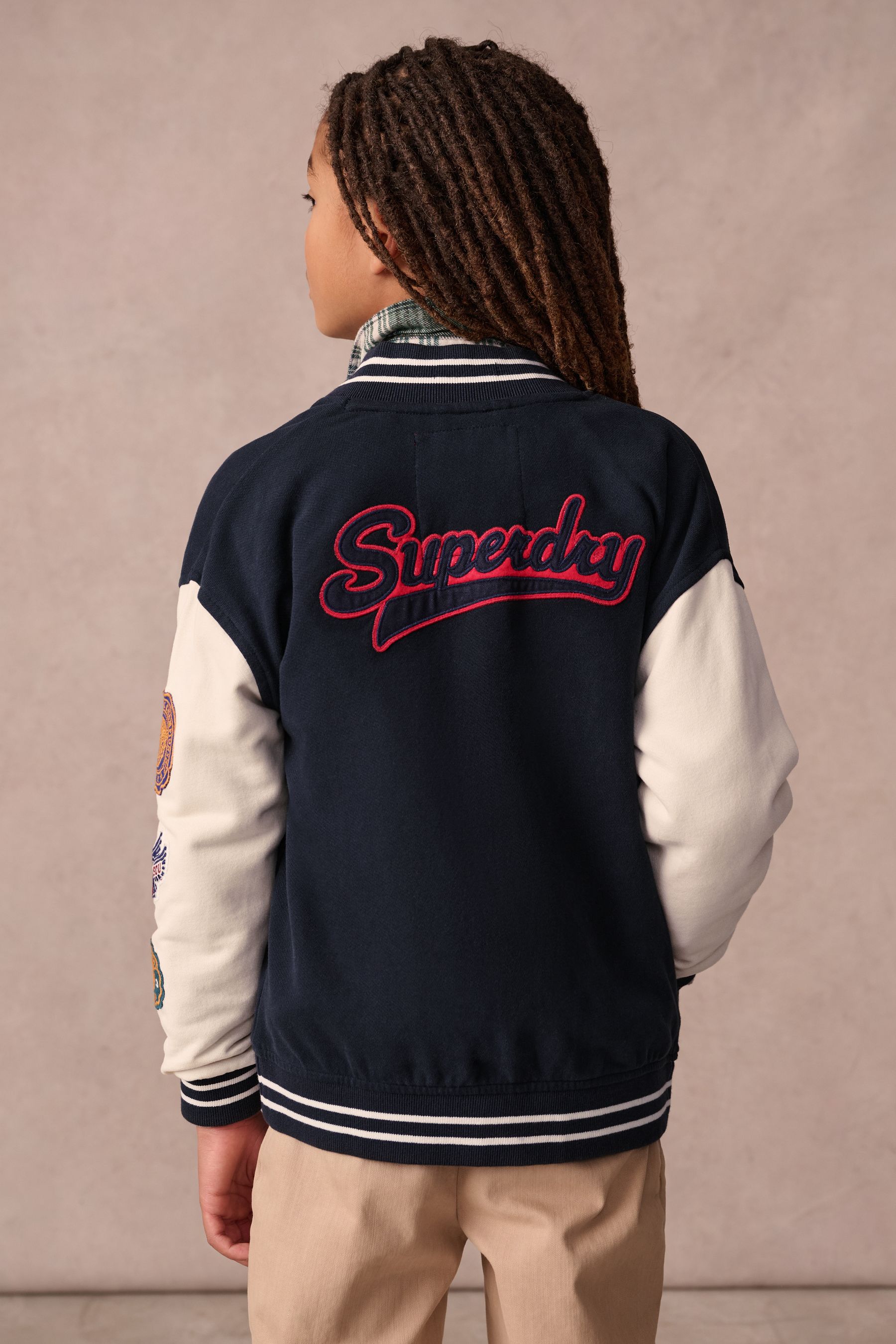Superdry navy bomber jacket top