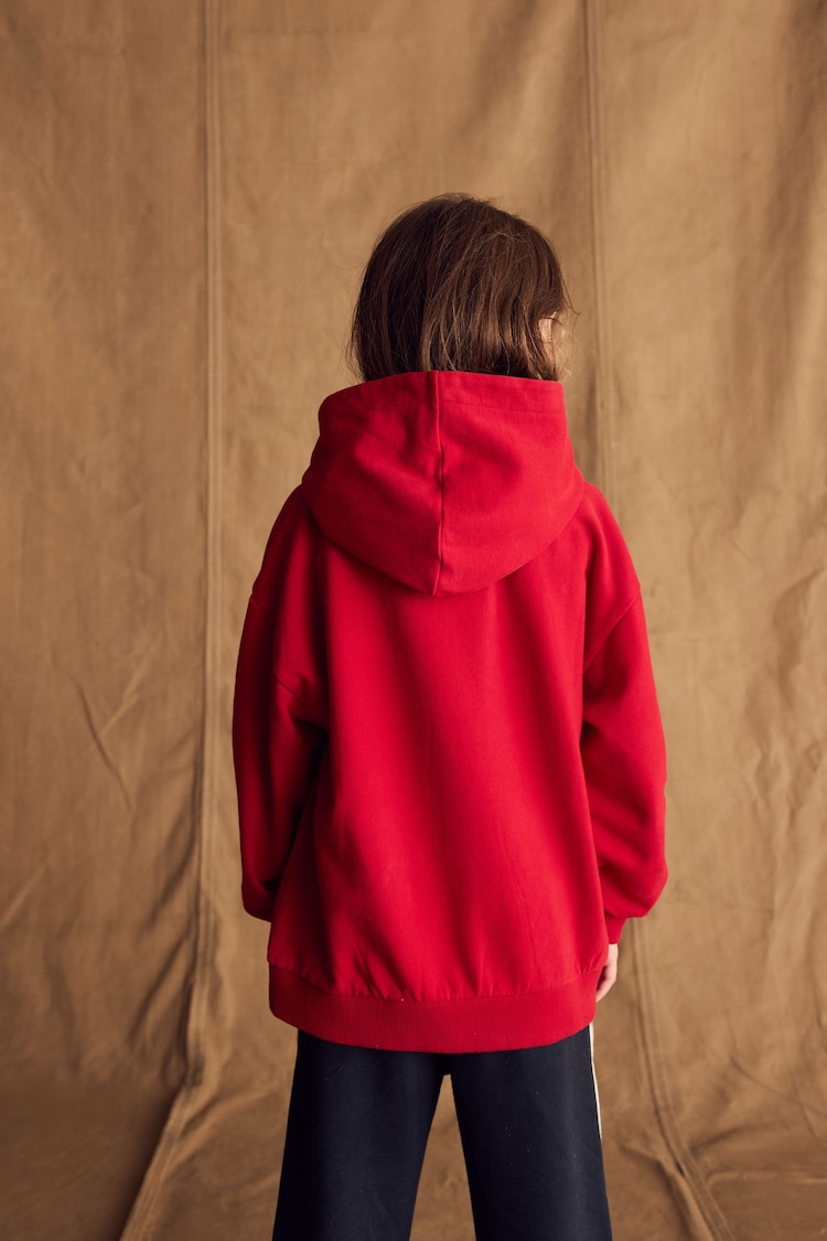 Superdry Red Oversized Hoodie - Image 2 of 7