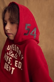 Superdry Red Oversized Hoodie - Image 3 of 7