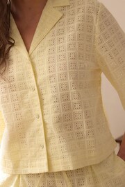 Yellow Broderie Short Set Pyjamas - Image 5 of 9