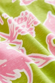 Pink Floral Cotton Short Sleeve Pyjamas - Image 7 of 7