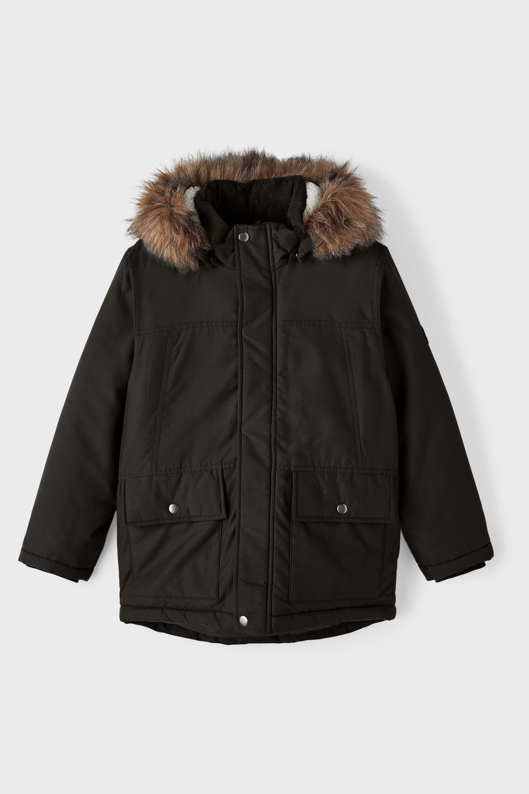 Zip up faux fur coat outlet