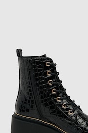 Schuh Arielle Patent Hardware Black Boots - Image 4 of 4