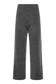 PixieGirl Petite Black Glitter Pinstripe Wide Leg Trousers - Image 2 of 3