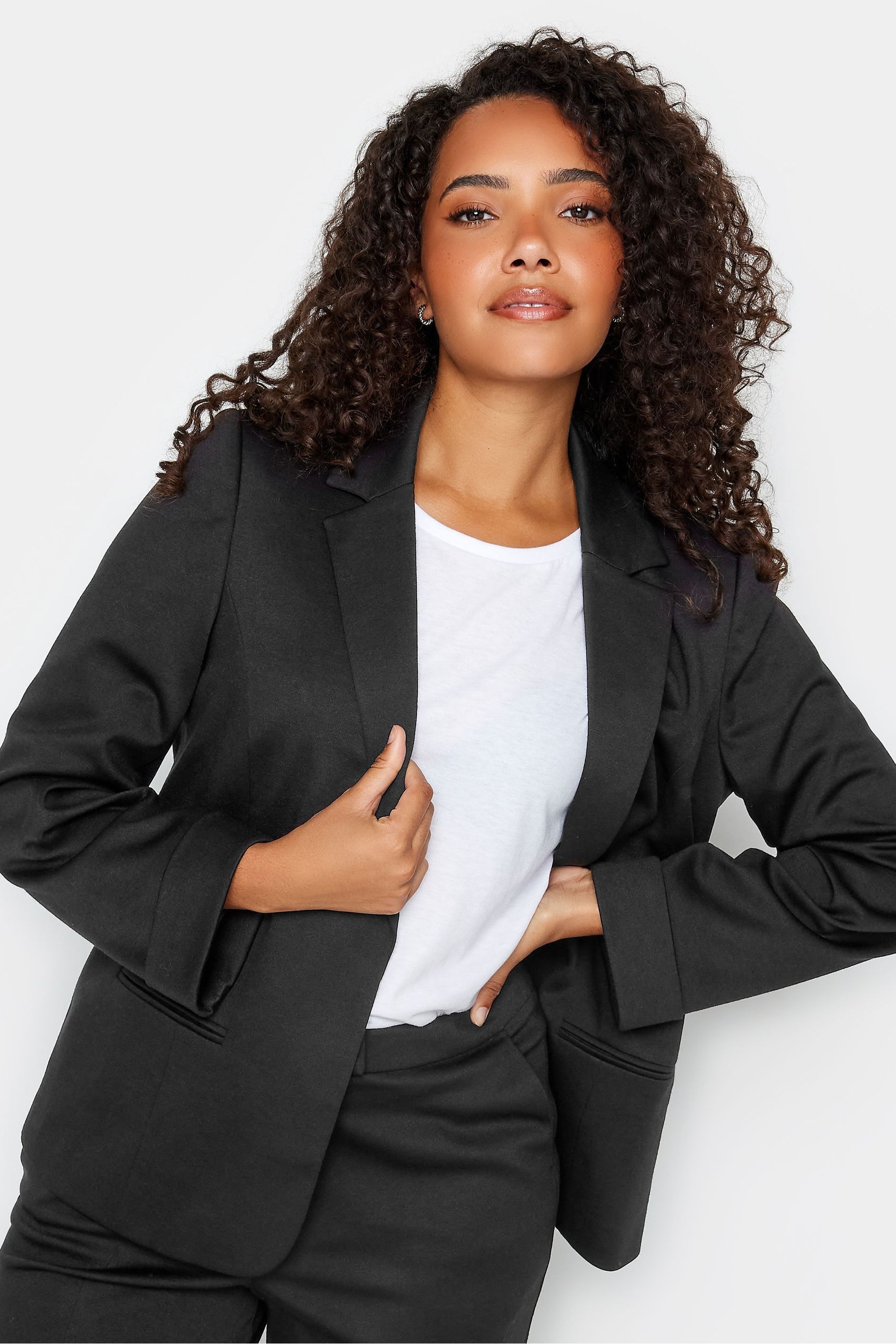 Black cotton blazer womens clearance