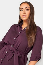 Yours Curve Purple Tab 3/4 Sleeve Dress - Image 4 of 4