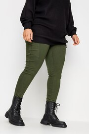 Yours Curve Green Cargo Grace Jeggings - Image 1 of 4