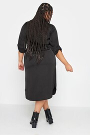 Yours Curve Black Tab 3/4 Sleeve Dress - Image 2 of 4