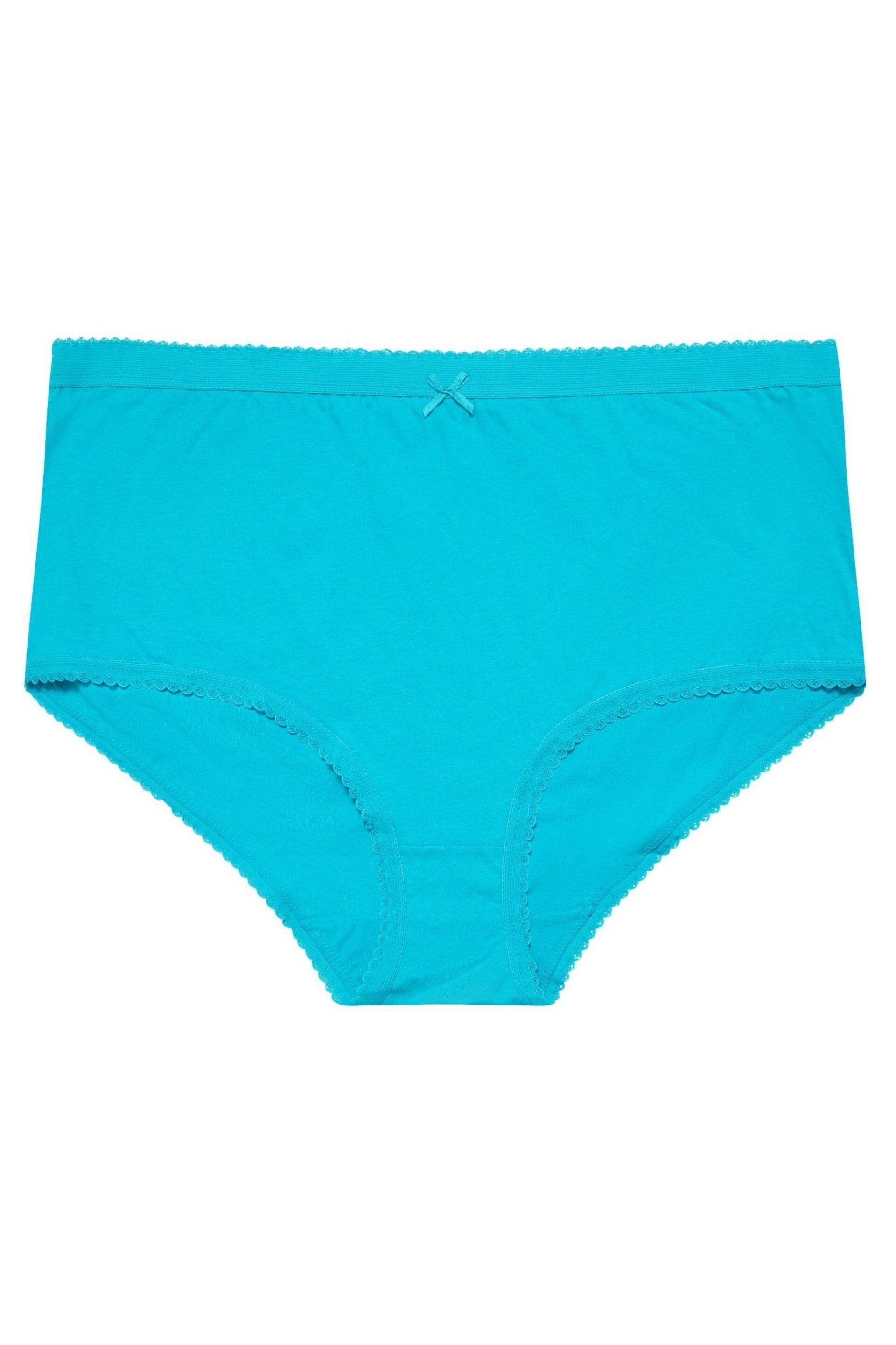 Yours Curve Blue Full Briefs Knickers 5 Pack - Image 5 of 5