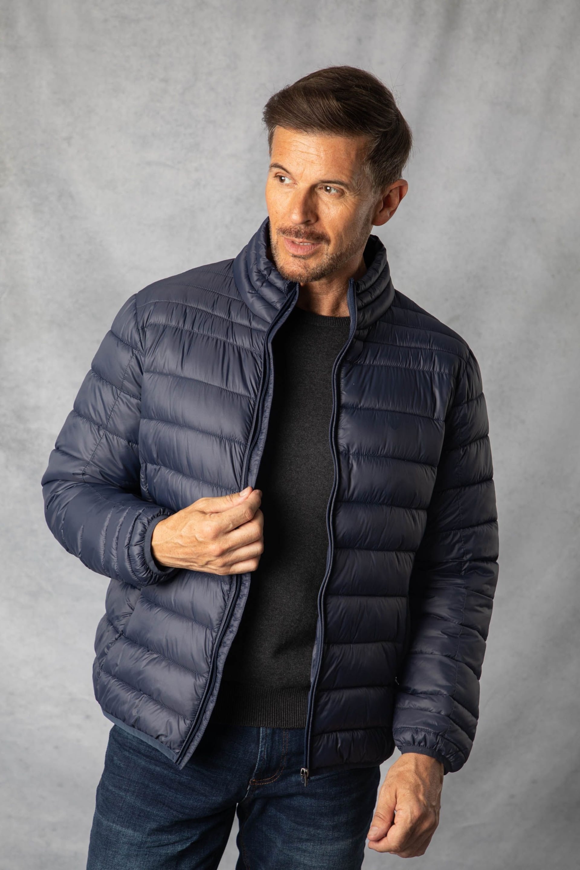 Lakeland Leather Blue Lightweight Padded Jacket - Image 1 of 7