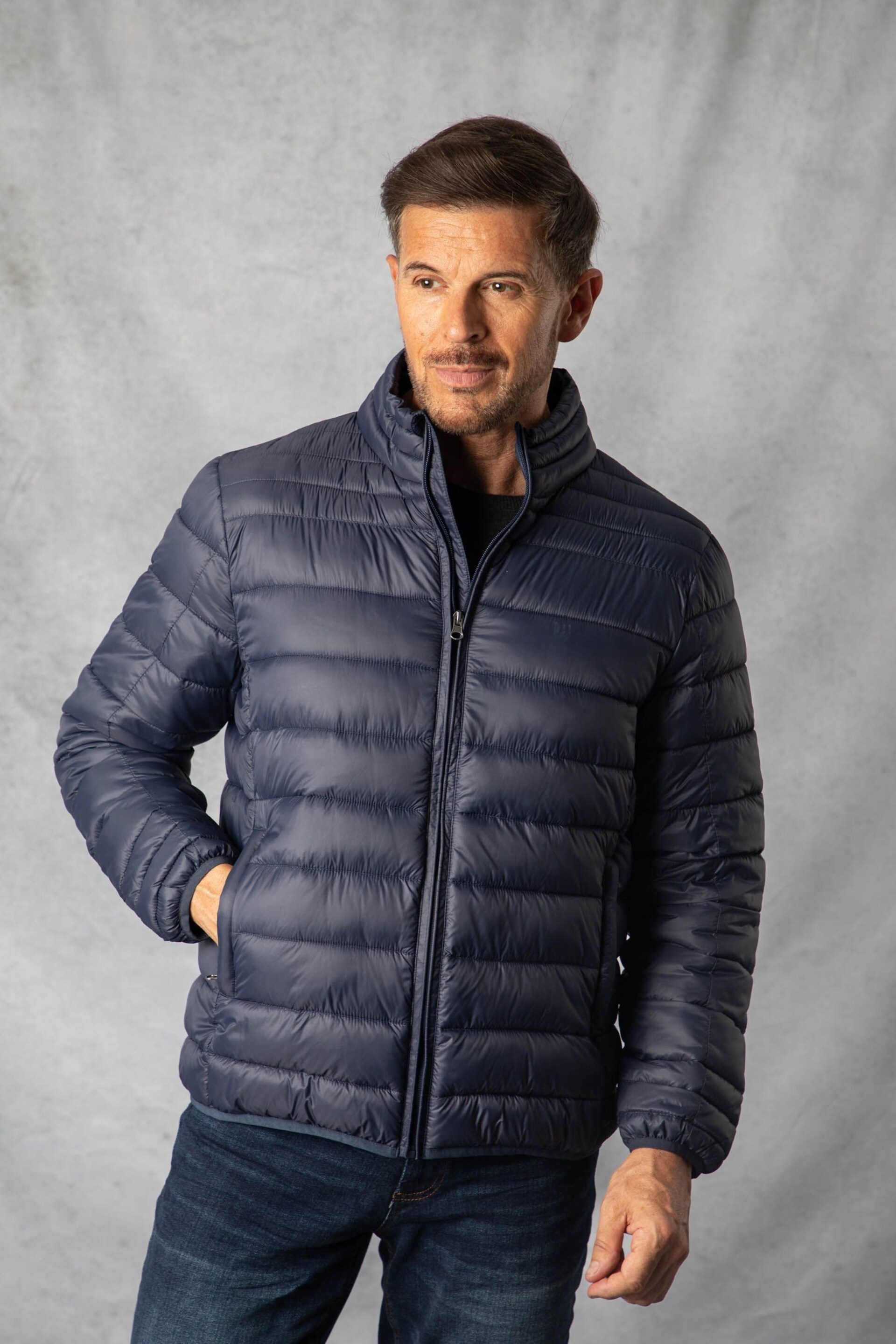 Lakeland Leather Blue Lightweight Padded Jacket - Image 5 of 7