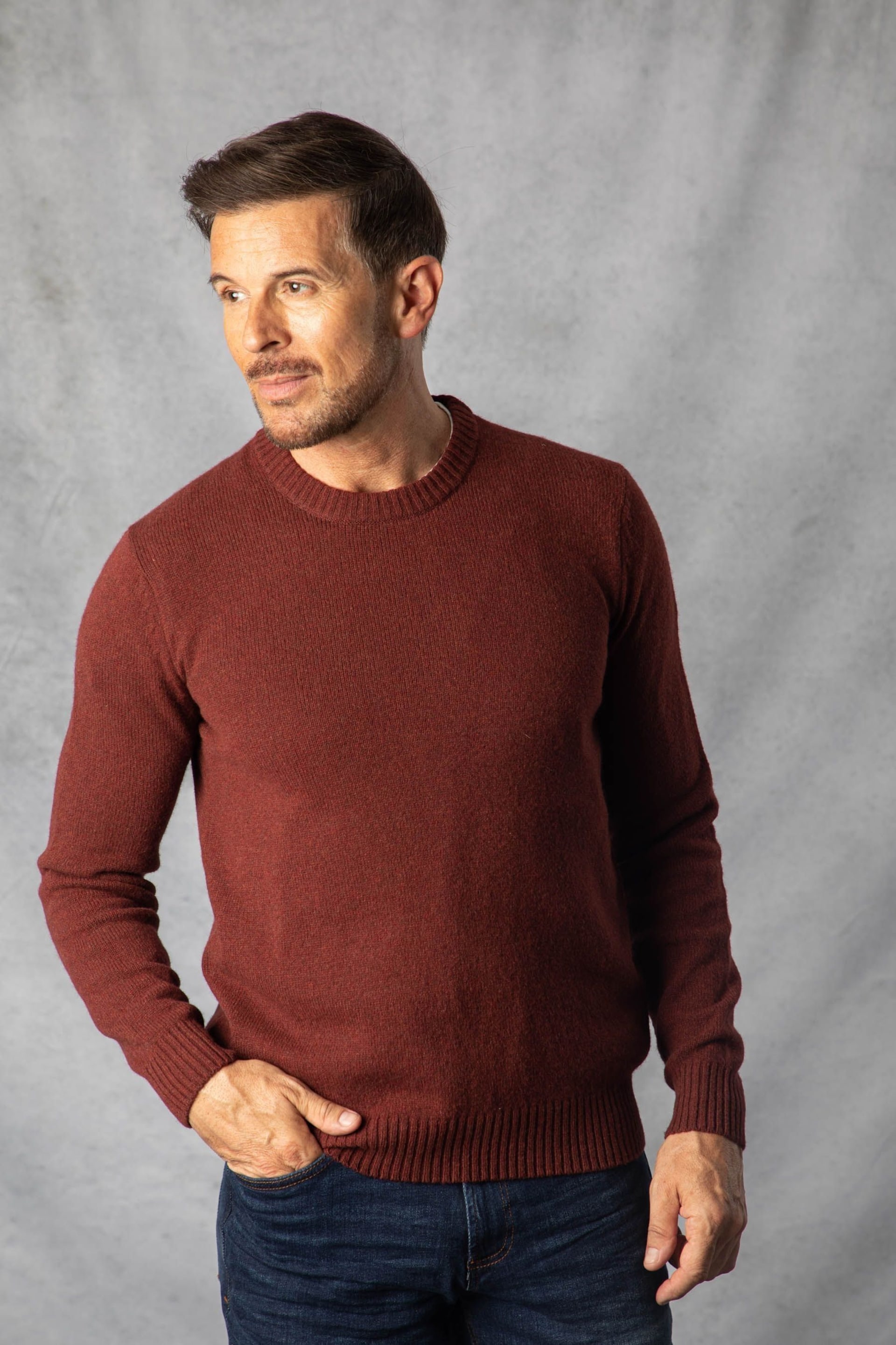 Lakeland Clothing Red British Lambswool Crew Neck Jumper - Image 4 of 6