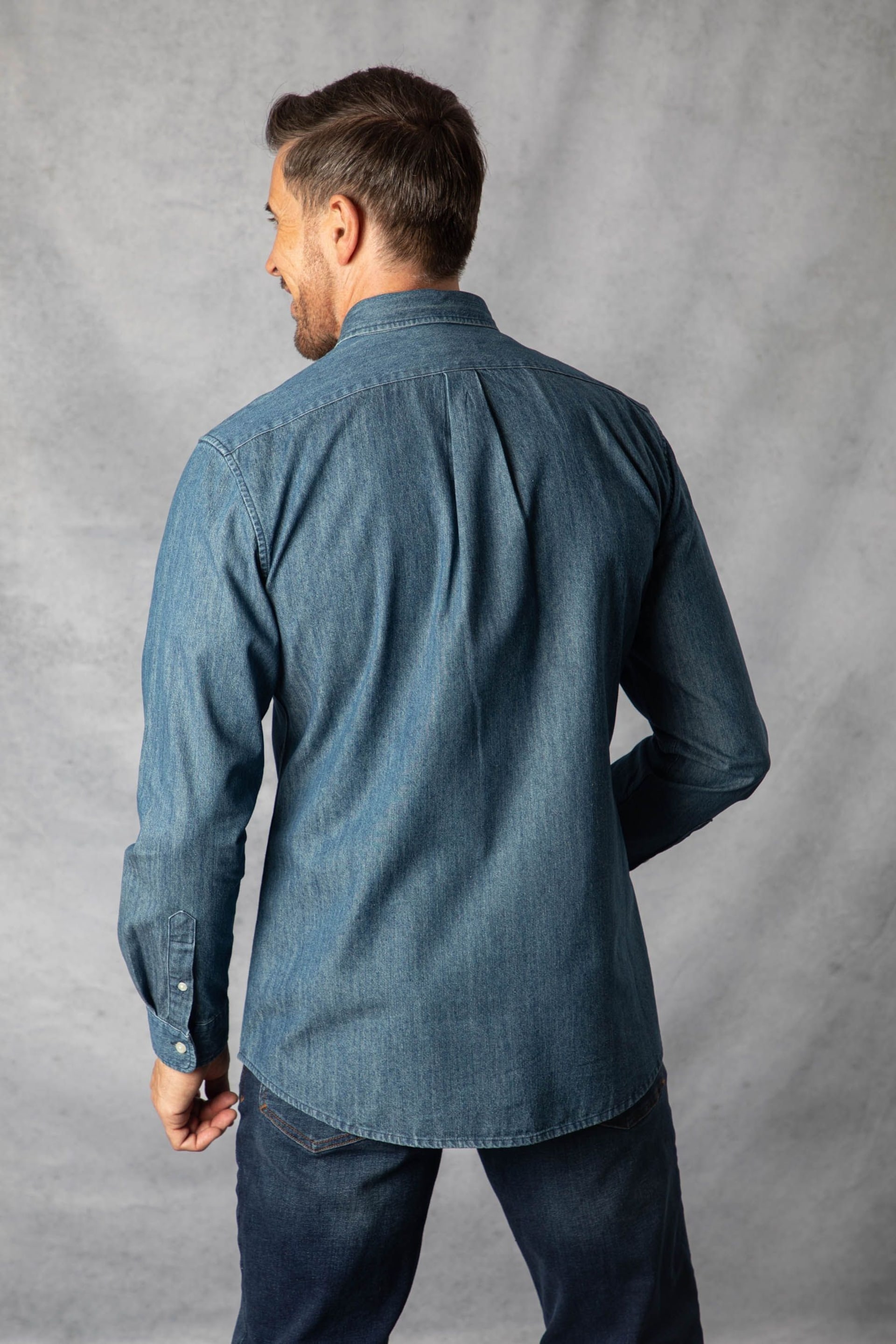 Lakeland Clothing Blue Harrison Denim Shirt - Image 4 of 6