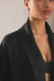 Black Linen Dressing Gown - Image 7 of 8