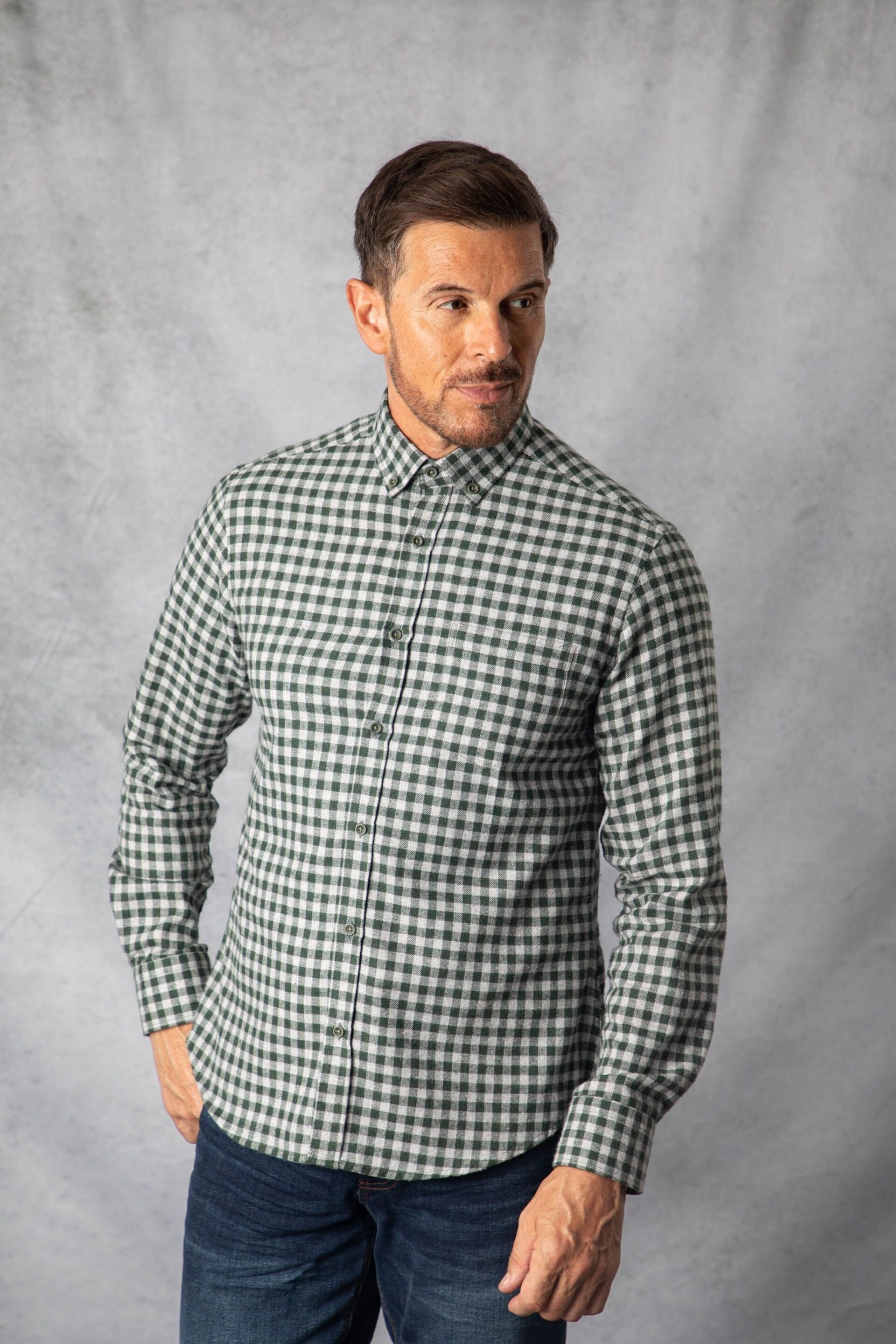 Lakeland Clothing Grey Oliver Gingham Shirt - Image 1 of 7