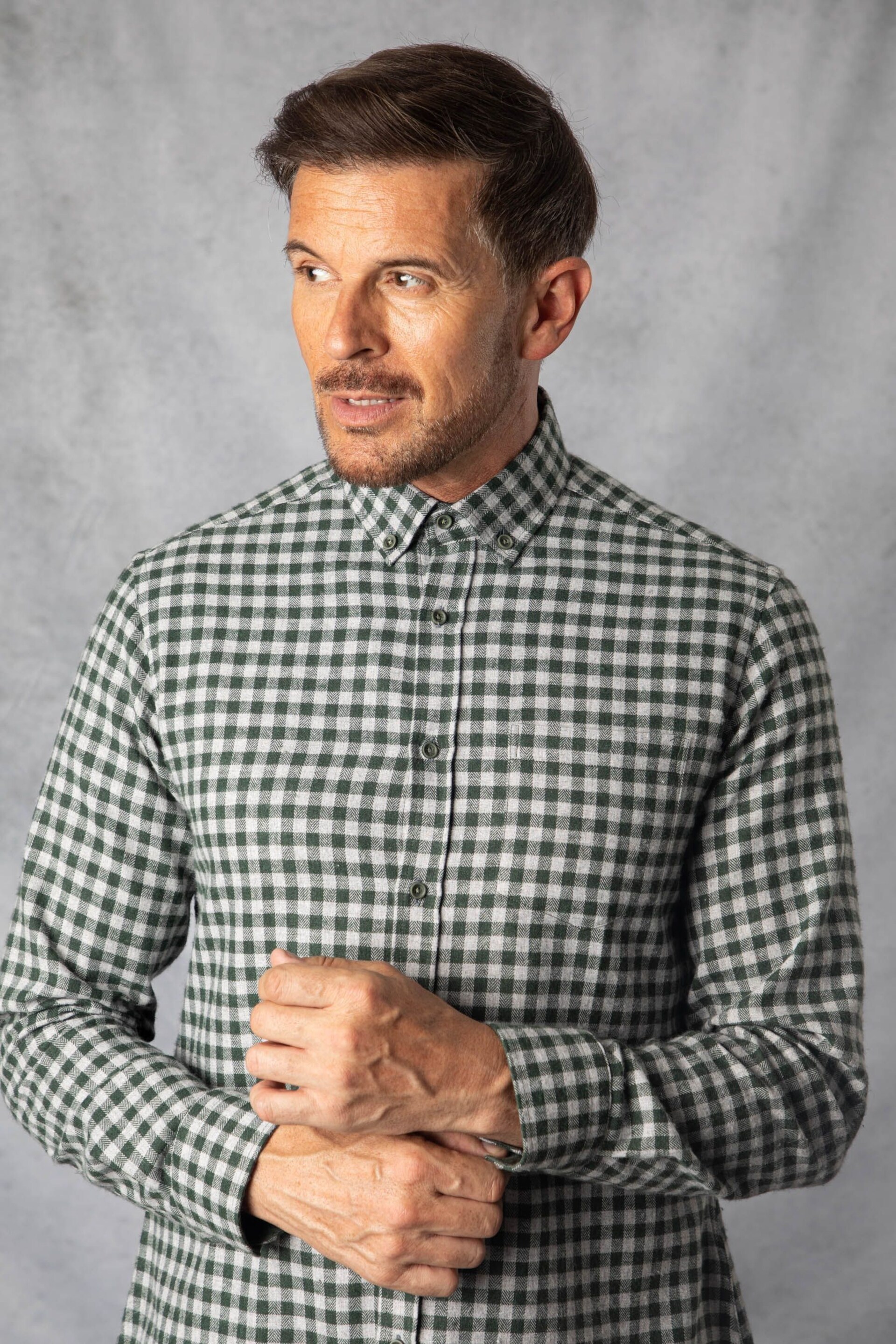 Lakeland Clothing Grey Oliver Gingham Shirt - Image 2 of 7