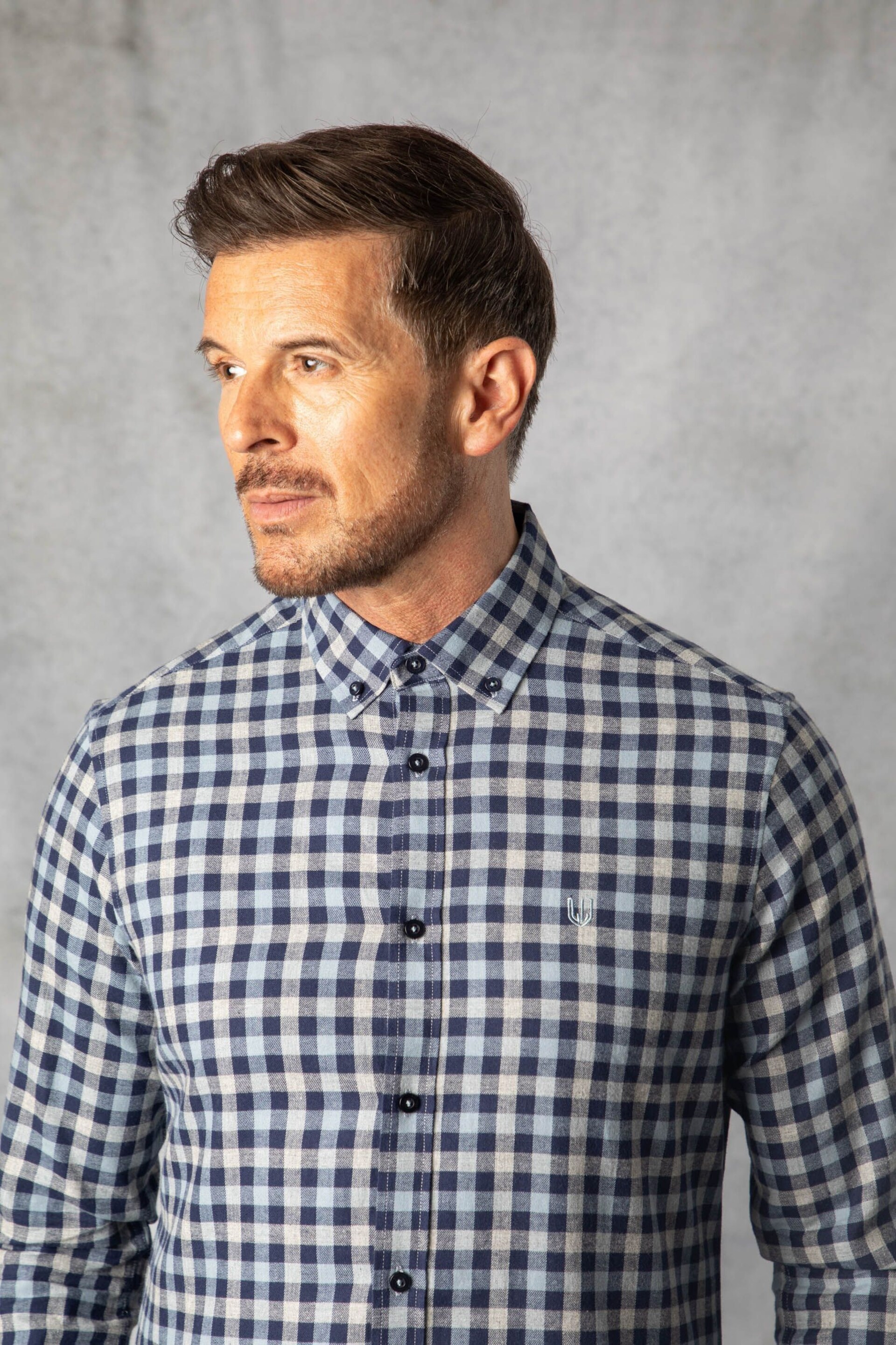 Lakeland Clothing Blue Jack Brushed Cotton Check Shirt - Image 6 of 7