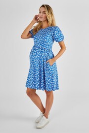 JoJo Maman Bébé Blue Multi Print Maternity & Nursing Dress - Image 1 of 5