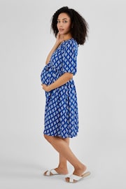 JoJo Maman Bébé Navy Batik Print Summer Maternity Dress - Image 4 of 5