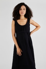 JoJo Maman Bébé Black Flutter Sleeve Maternity Maxi Dress - Image 3 of 4