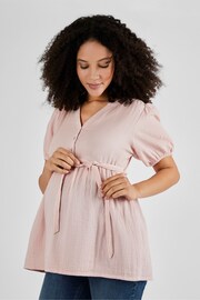 JoJo Maman Bébé Rose Pink Textured Maternity Blouse - Image 1 of 5