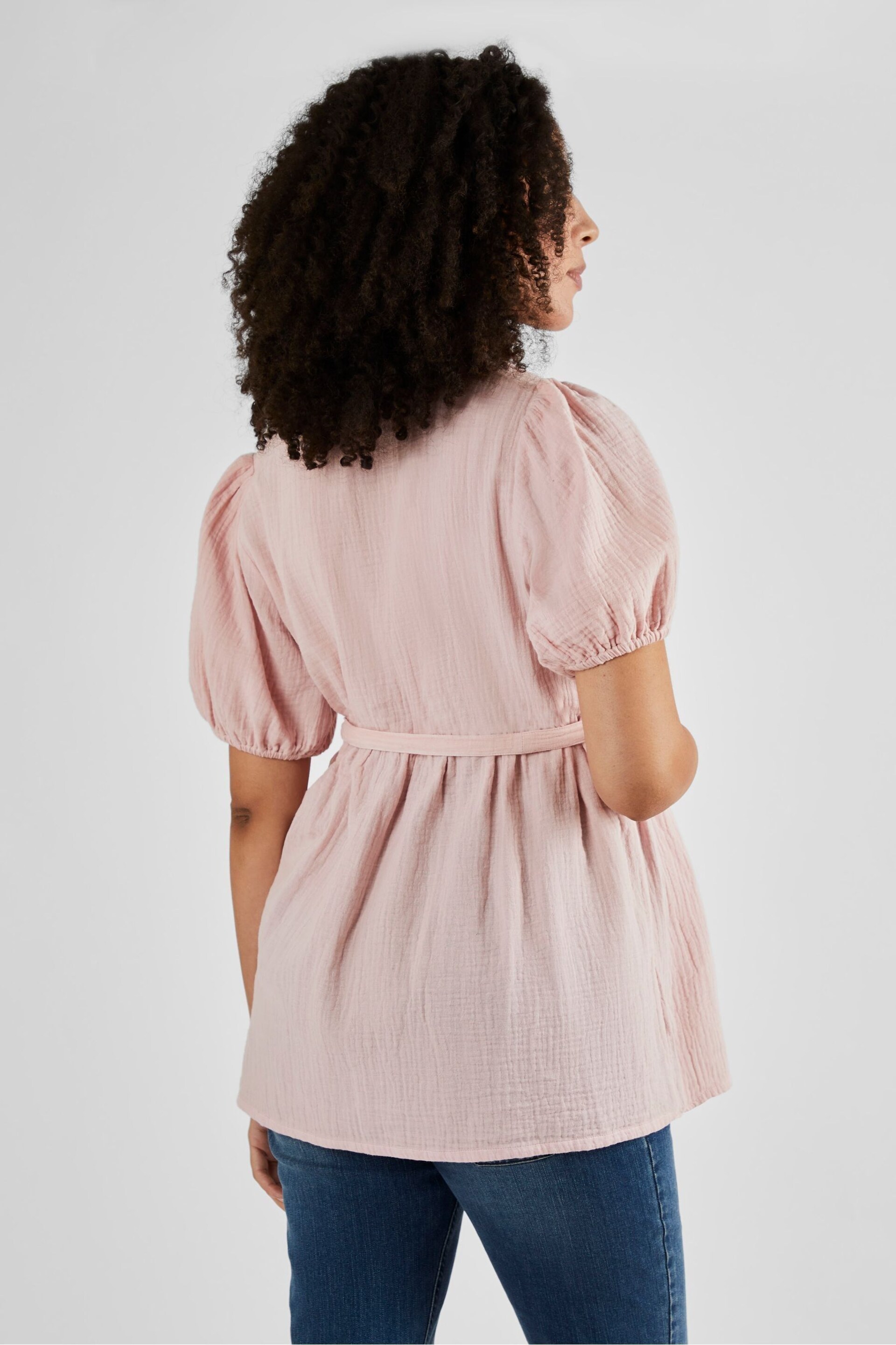 JoJo Maman Bébé Rose Pink Textured Maternity Blouse - Image 2 of 5