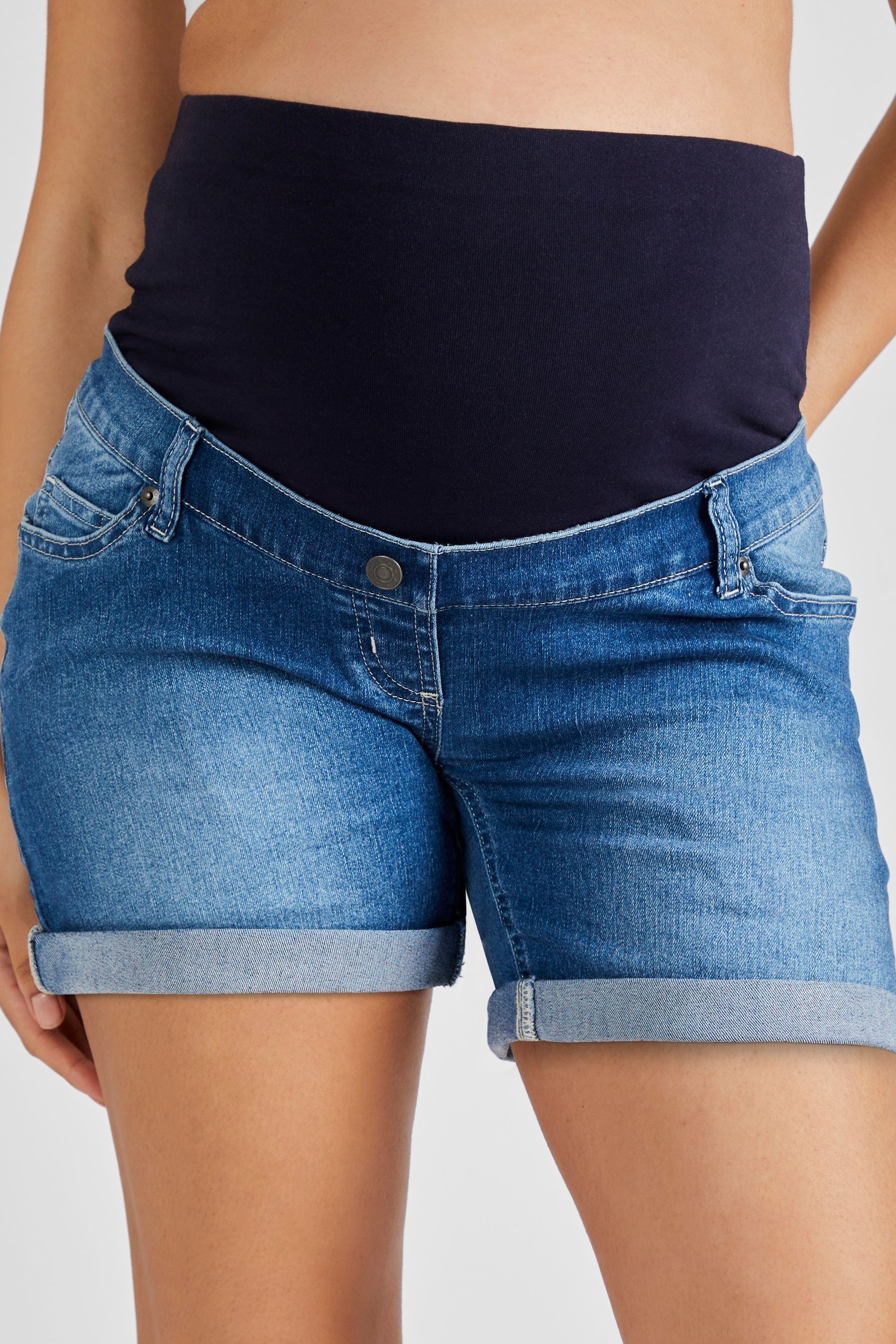 Buy JoJo Maman Bebe Light Wash Denim Maternity Shorts from Next Luxembourg