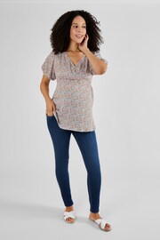 JoJo Maman Bébé Cream Fruit Print Maternity Blouse - Image 3 of 4