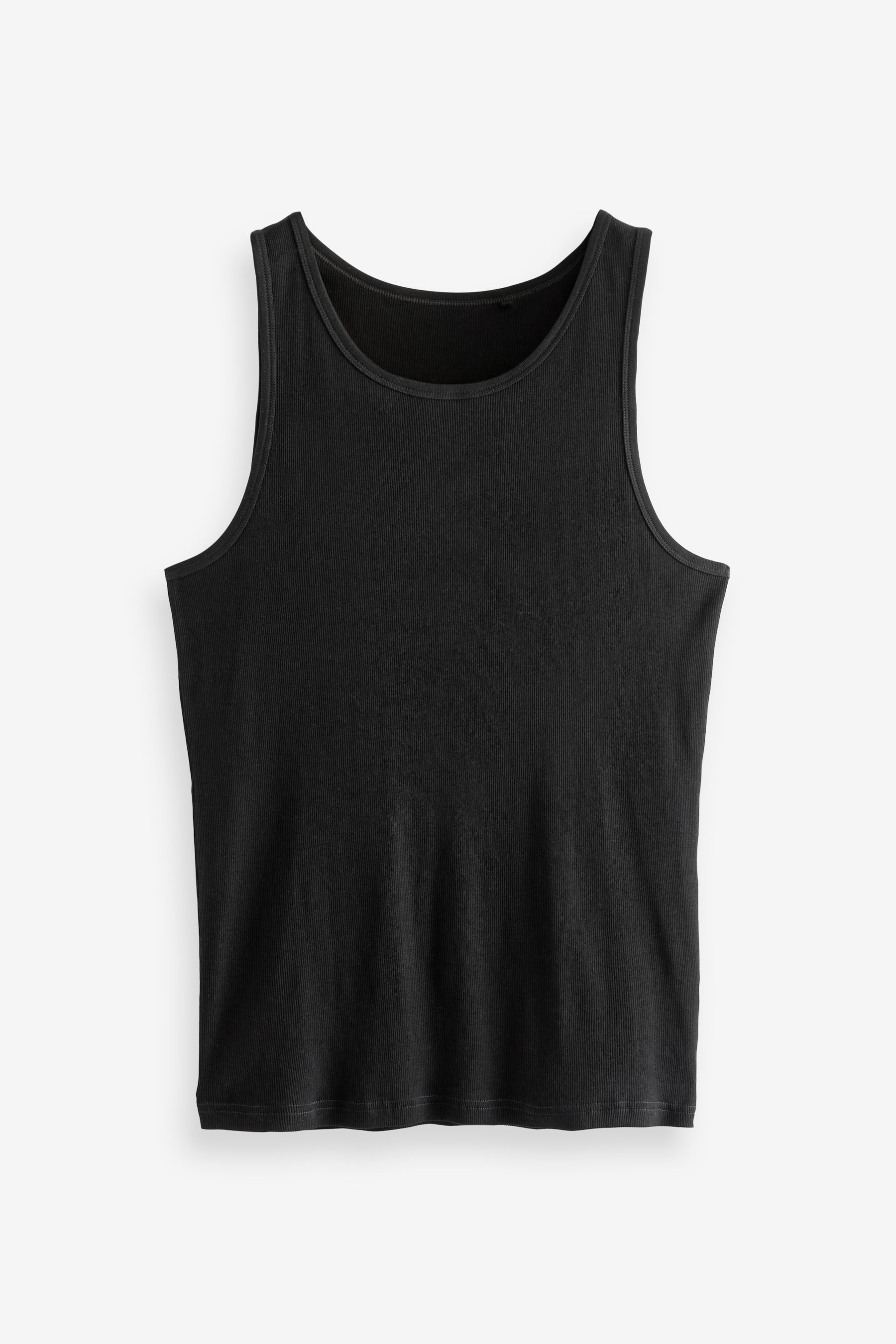Buy Black Ribbed 5 Pack 100 Cotton Vests 5 Pack from the Next UK online shop
