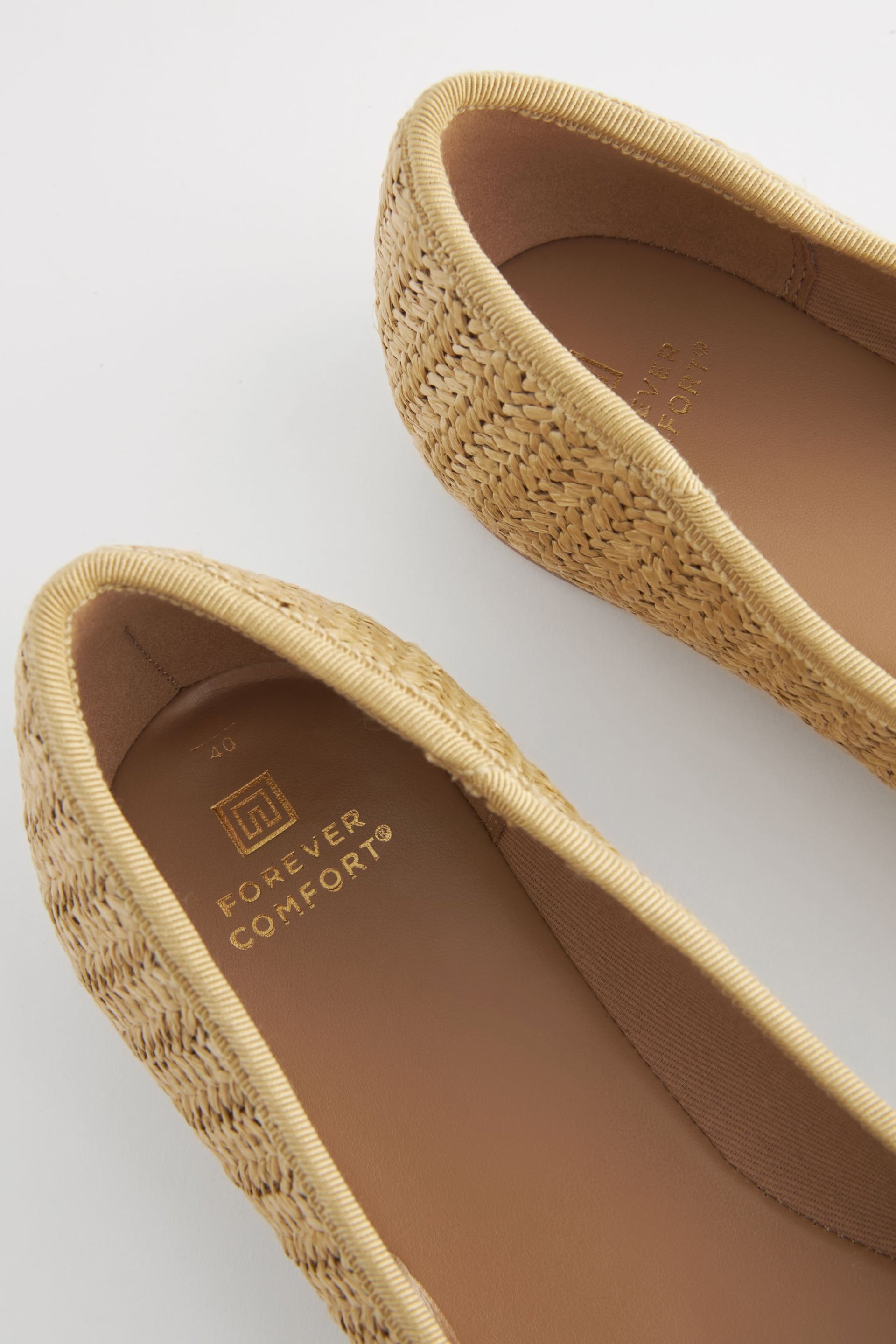 Natural/Gold Extra Wide Fit Forever Comfort® Ballerinas Shoes - Image 3 of 3