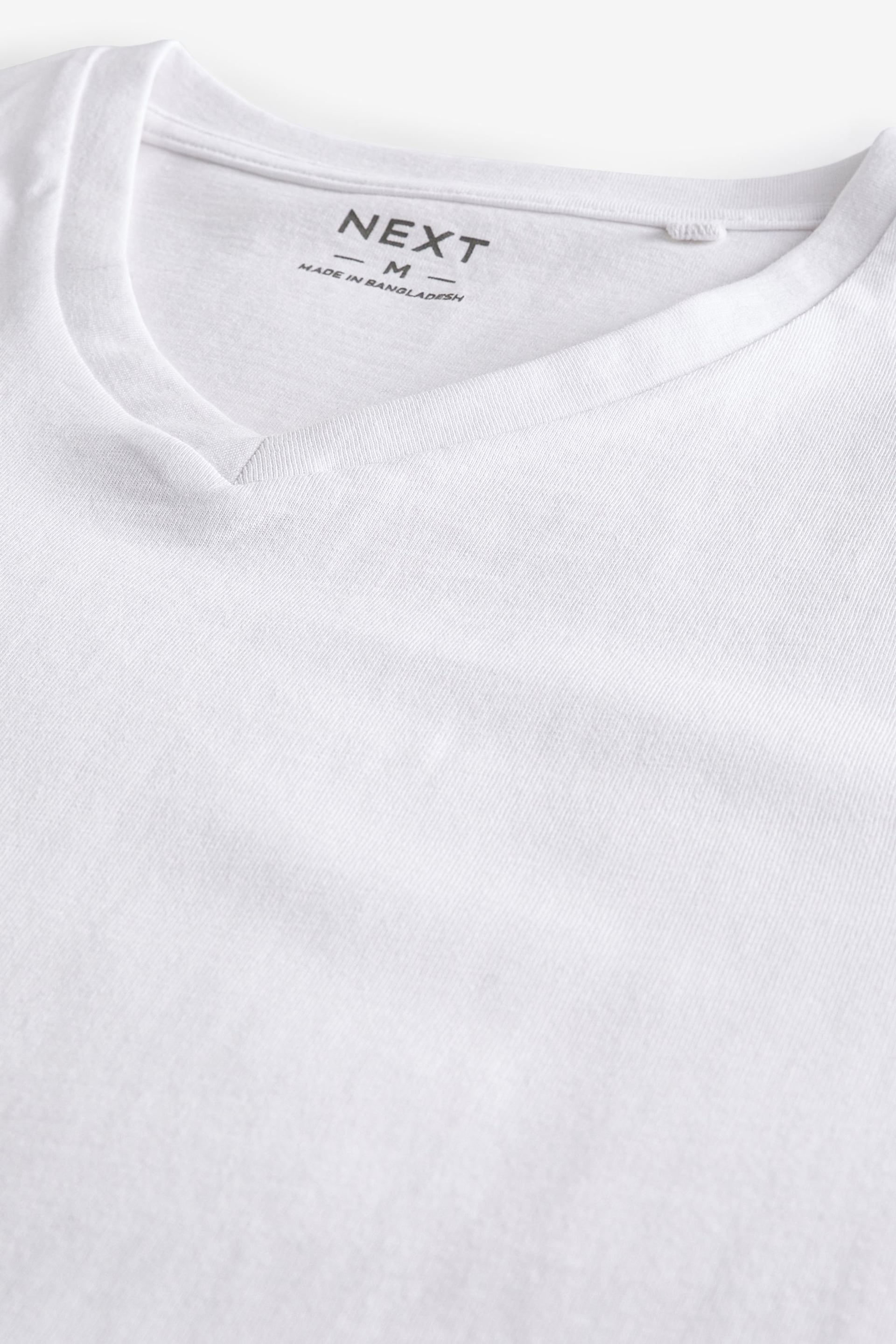 White 10 pack V-Neck T-Shirts - Image 3 of 8