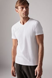 White 10 pack V-Neck T-Shirts - Image 5 of 8