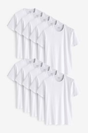 White 10 pack Slim Fit T-Shirts - Image 1 of 8