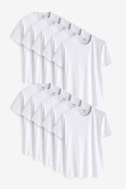 White 10 pack Slim Fit T-Shirts - Image 4 of 8