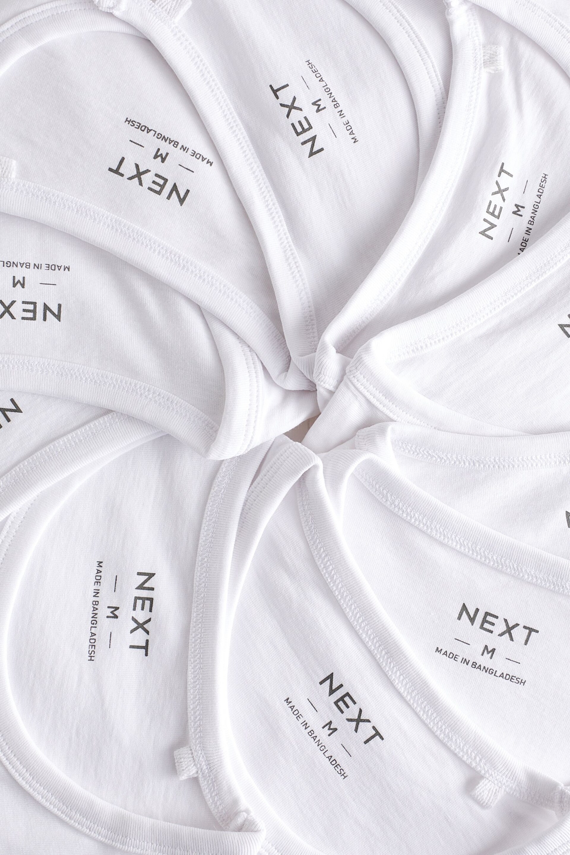 White 10 pack Slim Fit T-Shirts - Image 7 of 8