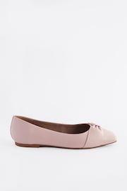 Pink Forever Comfort® Leather Square Toe Bow Ballerinas - Image 2 of 5