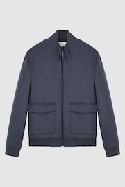 Reiss Airforce Blue Shuffle Wool Blend Zip-Through Jacket - Image 2 of 5