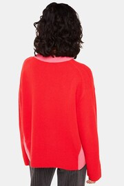 Whistles Red Colourblock Crew Neck Knit Jumper - Image 2 of 5
