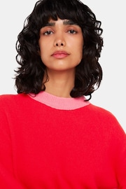Whistles Red Colourblock Crew Neck Knit Jumper - Image 4 of 5