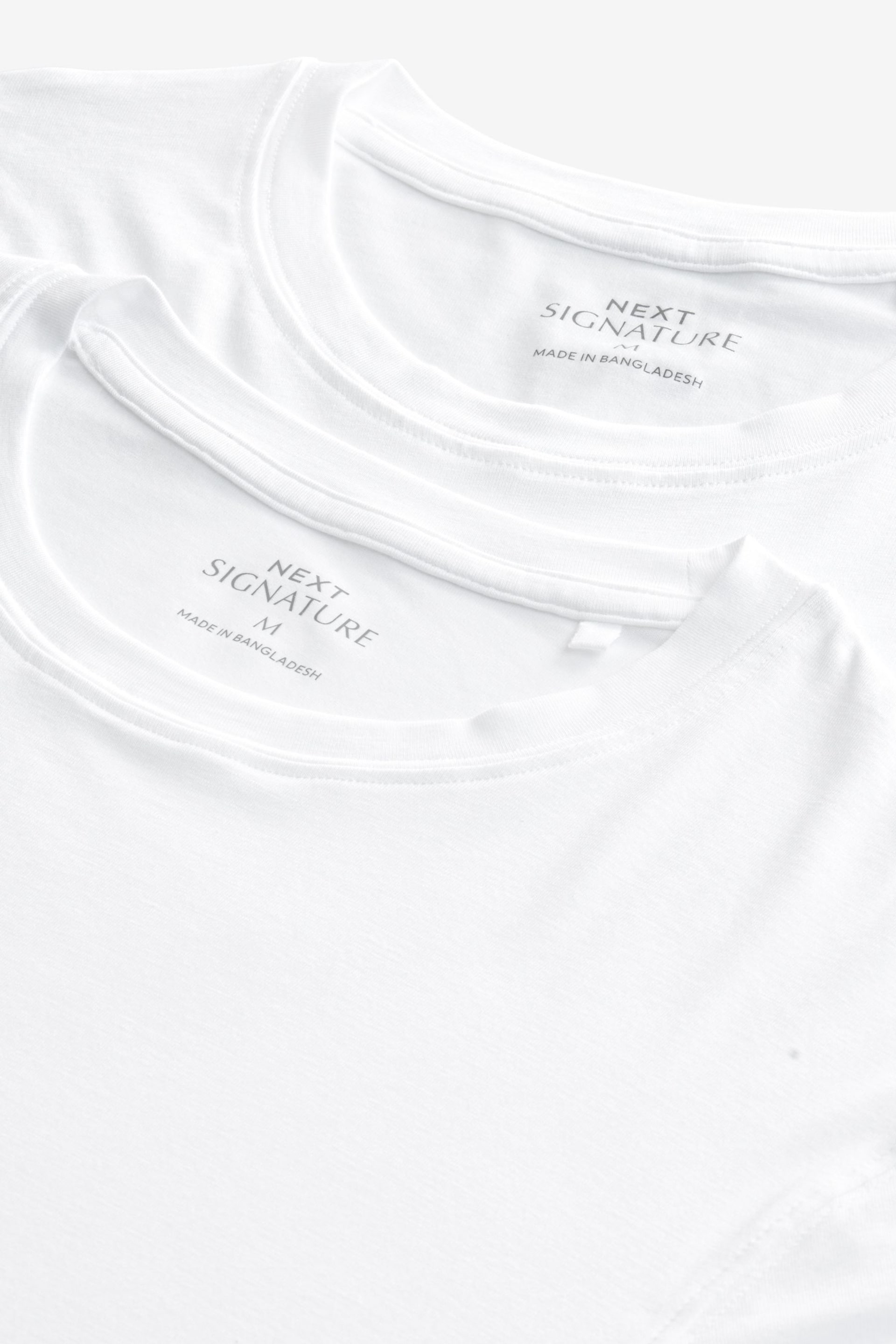 White 2 Pack Signature Bamboo T-Shirts - Image 4 of 5