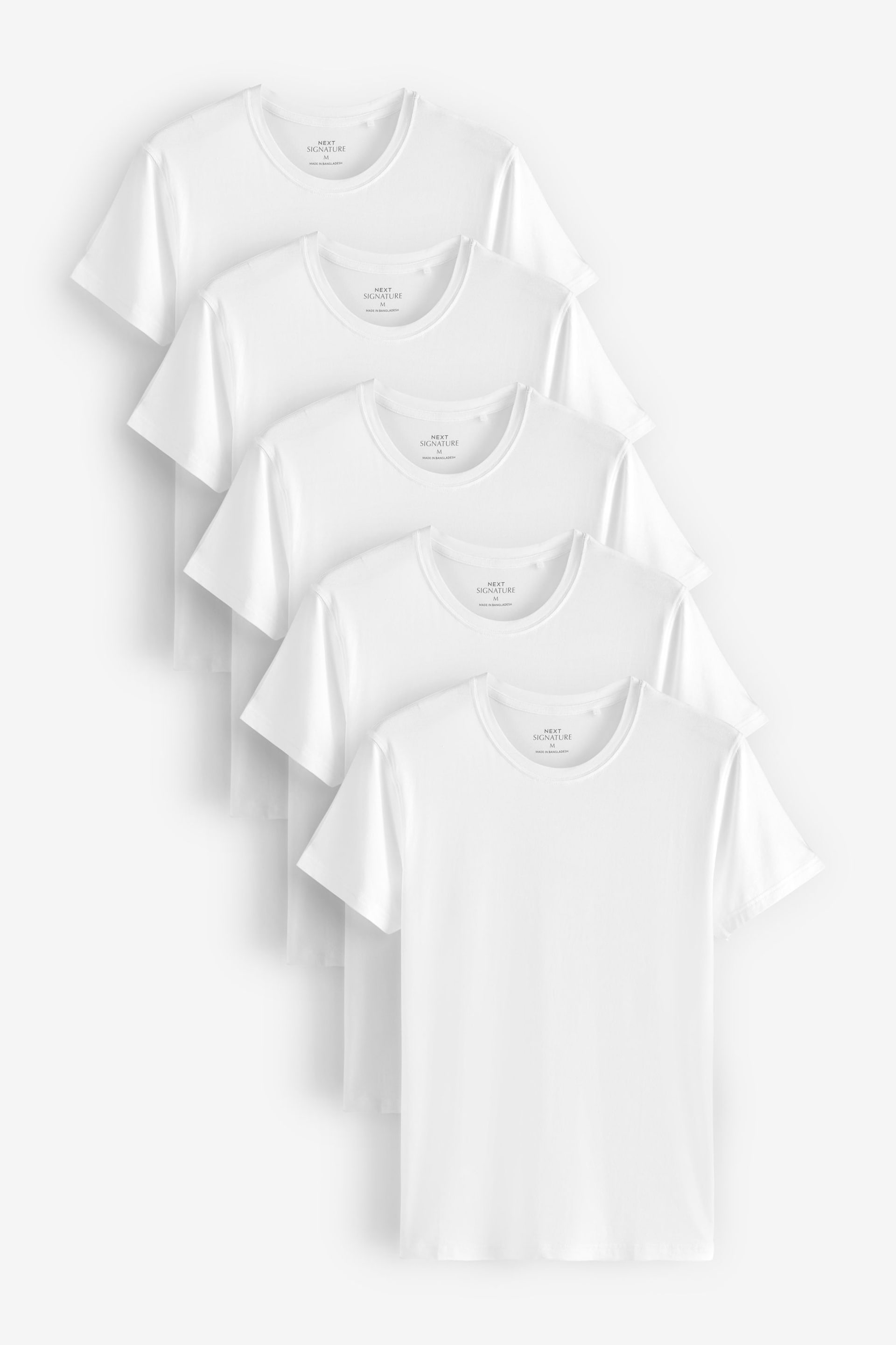 White 5 Pack Signature Bamboo T-Shirts - Image 1 of 2